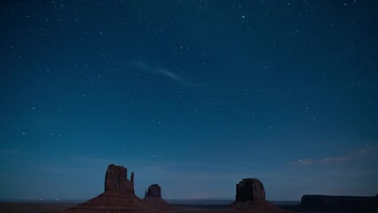 Wall Mural - Monument Valley Summer Starry Sky Above Butte 24mm Astrophotography Time Lapse Arizona & Utah Southwest USA Navajo Nation