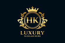 Initial HK Letter Royal Luxury Logo Template In Vector Art For Luxurious Branding Projects And Other Vector Illustration.