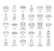 Set of condiments thin line icons for any web and app project.