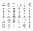 Set of Glassware thin line icons for any web and app project.