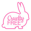 Cruelty free Pink banner. Vegan emblem. Packaging design. Natural product.  stock illustration.