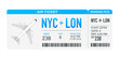 Airline boarding pass tickets to plane for travel journey. Airline tickets.  stock illustration.