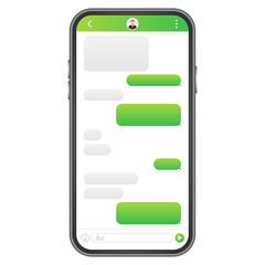 Sticker - Chat Interface Application with Dialogue window. Clean Mobile UI Design Concept. Sms Messenger.  stock illustration.