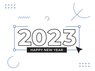 Poster - happy 2023 new year bannner template