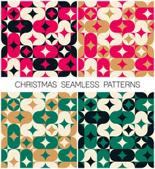 Set of geometric elements minimal pattern for christmas and new year holidays.