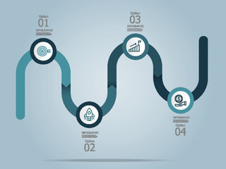 Wall Mural - abstract timeline roadmap infographic presentation