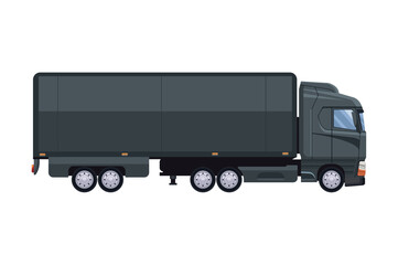 Poster - black trailer truck vehicle mockup