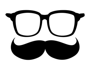 Poster - eyeglasses and mustache accessory