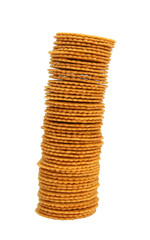 Sticker - stack round cracker isolated on transparent background png file