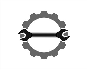 Poster - Gear with wrench in the middle