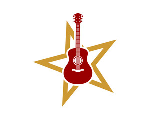 Sticker - Star shape with guitar inside