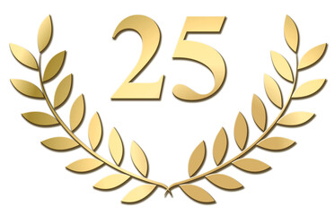 Wall Mural - gold laurel wreath 25 png isolated on a white background