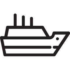 Sticker - Steamboat Vector Icon