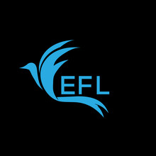 EFL Letter Logo. EFL Best Black Background Vector Image. EFL Monogram Logo Design For Entrepreneur And Business.
