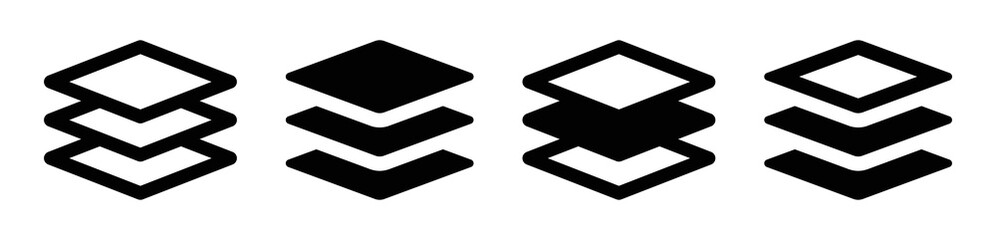 platform vector icon set. layer and stack symbol illustration.
