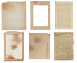 © darkbird - Set of various Old papers and postcards with scratches and stains texture isolated