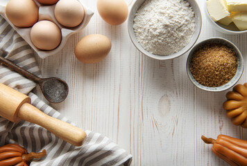 Wall Mural - Preparing dough for baking