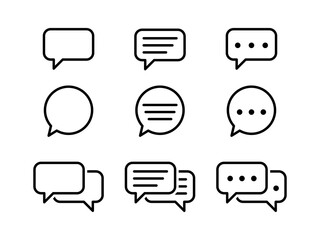 chat bubble set outline vector isolated on white background. chat icon.line chat icons for flat desi