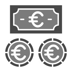 Sticker - Euro Currency Greyscale Glyph Icon