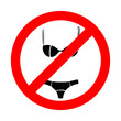 do not enter in a bathing suit with a red prohibited sign and a flat vector icon