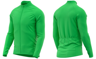 Wall Mural - Cycle Jersey Long sleeve with full cover zipper at the front ( 3d rendered ) Green