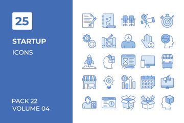 Poster - Startup icons collection. Set vector line with elements for mobile concepts and web apps. Collection modern icons.