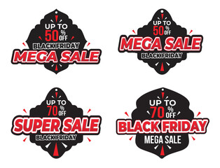 Wall Mural - Black Friday sales tag set 