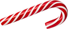 Peppermint Candy Cane - Christmas Candy Isolated On Transparent Background