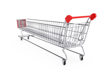 Poster - Extra Long and Large Shopping Cart Trolley. 3d Rendering