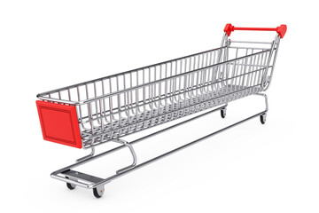 Poster - Extra Long and Large Shopping Cart Trolley. 3d Rendering