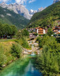 Idyllic summer view in Molveno, in the province of Trento, Trentino Alto Adige, Italy.