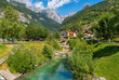 Idyllic summer view in Molveno, in the province of Trento, Trentino Alto Adige, Italy.