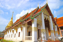 Gorgeous Ordination Hall Of Wat Phra That Chang Kham Worawihan Temple In Nan Province, Northern Thailand	
