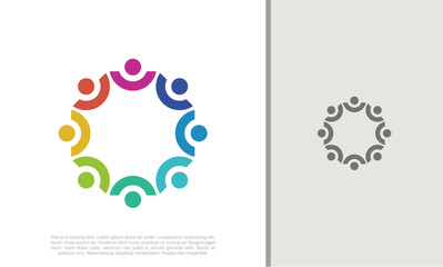 Wall Mural - Global Community Logo Icon Elements Template. Community human Logo template vector. Community health care. Abstract Community logo.	