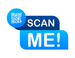 QR code for smartphone. Inscription scan me with smartphone icon. Qr code for payment.  illustration.