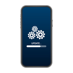 Wall Mural - system software update, data update or synchronize with progress bar on the screen. illustration.