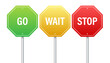 © DG-Studio - Go, wait, and stop traffic signs. Color set.  stock illustration