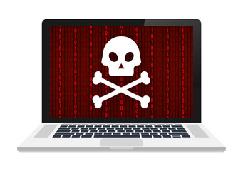 Poster - Cyber attack. Data Phishing with fishing hook, laptop, internet security.  stock illustration