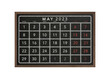 2023 May Black Chalkboard Calendar Transparent Background Png