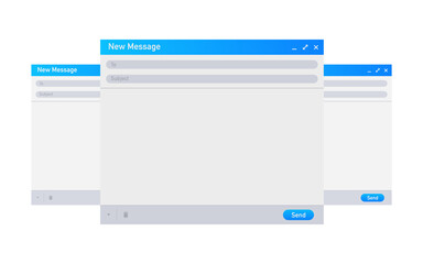 Wall Mural - email template. blank e-mail browser window. mail message web page frame. illustration.