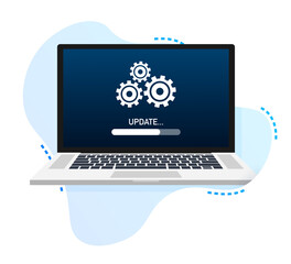 Wall Mural - system software update, data update or synchronize with progress bar on the screen. illustration.