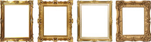 Set Of Decorative Vintage Frames And Borders, Gold Photo Frame, Vector Design.
