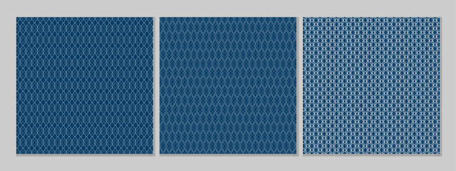 Japanese seamless pattern collection set, Japanese traditional vector art