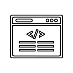 Code, coding, html, programming line icon. Outline vector.