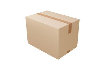 Wall Mural - Cardboard or carton realistic delivery boxes with scotch tape and labels.