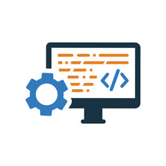 Development, website, code, coding, design, html, webpage icon. Editable vector graphics.