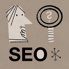 SEO Mid-century Illustration Retro Vintage Digital Marketing Online Search Engine Optimization Business
