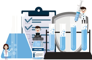 Wall Mural - Medical laboratory research with science glass tube.Laboratory diagnosis research.