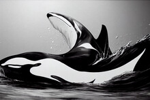 Colourful Abstract Killer Whale Orca Illustrations (AI)
