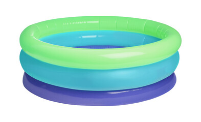 Poster - Colorful inflatable rubber pool on white background